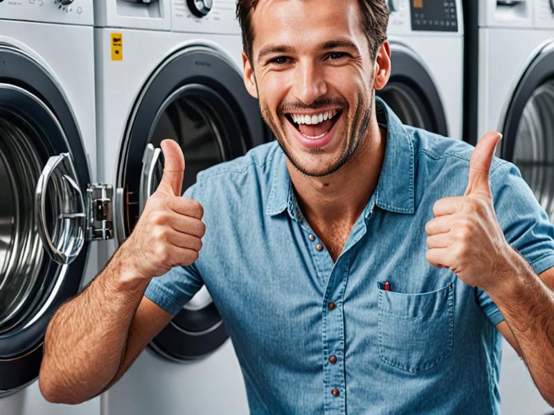 Happy customer after successful appliance repair